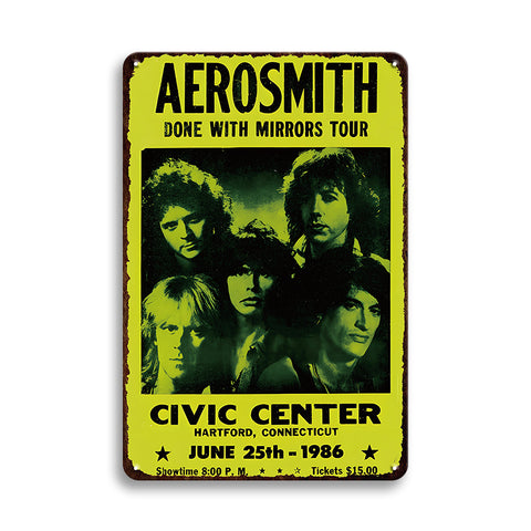 ブリキ看板 エアロスミス レトロ ポスター 壁飾り インテリア ビンテージ AEROSMITH Done With Mirrors Tour ディスプレイ