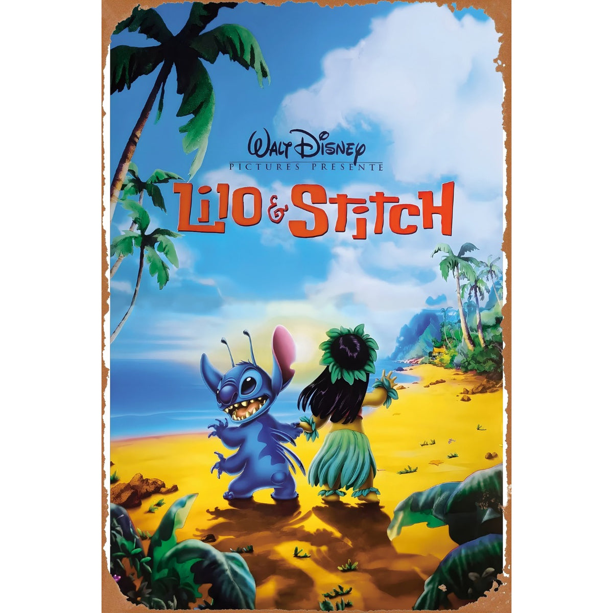 ブリキ看板 レトロ リロ&スティッチ ディズニー キャラクター インテリア