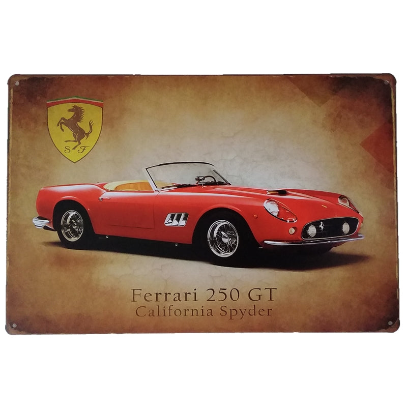 Ferrari 250 GT California Spyder 車 ブリキ看板 ビンテージ インテリア 壁飾り コレクション
