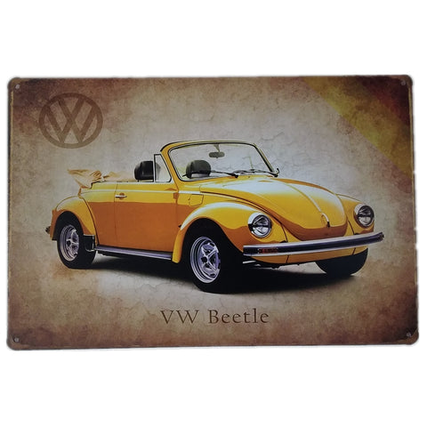 VW Beetle フォルクスワーゲン 車 ブリキ看板 ビンテージ インテリア 壁飾り コレクション