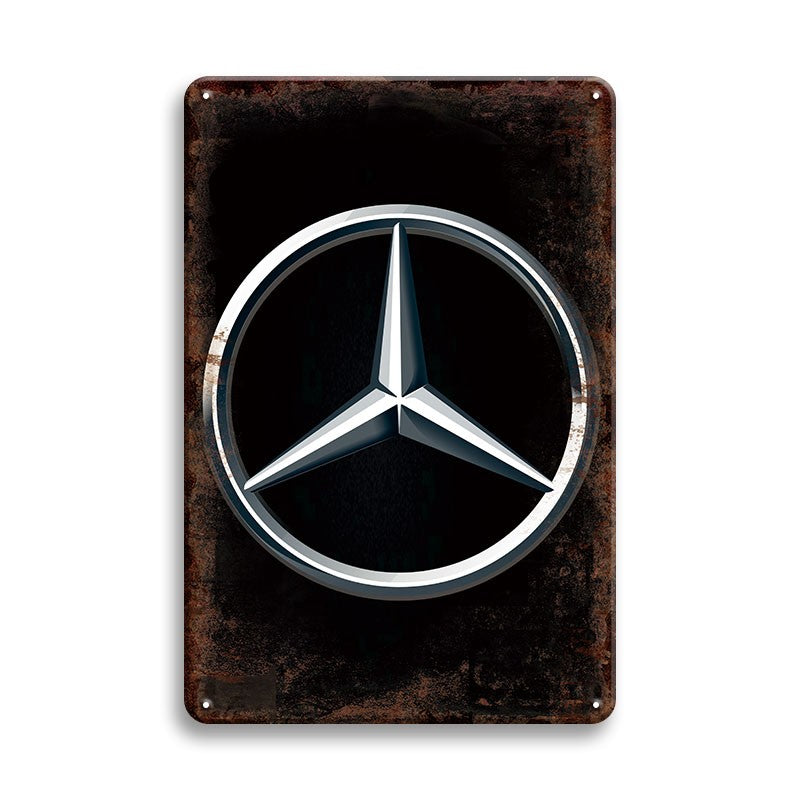 Mercedes Benz ベンツ ロゴ ブリキ看板 ビンテージ インテリア 壁飾り コレクション