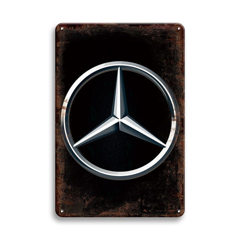 Mercedes Benz ベンツ ロゴ ブリキ看板 ビンテージ インテリア 壁飾り コレクション