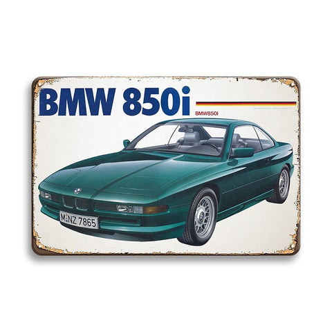 BMW 850i 車 ブリキ看板 ビンテージ インテリア 壁飾り コレクション