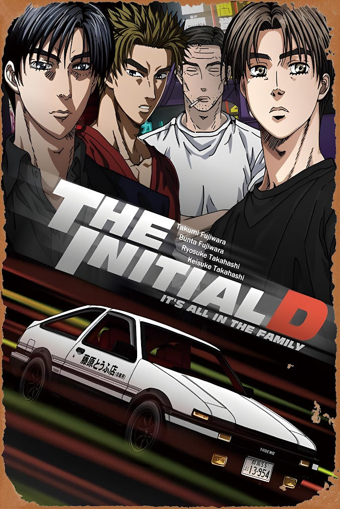 ブリキ看板 イニシャルD 頭文字D AE86 アニメ 車 レトロ インテリア 壁飾り 雑貨