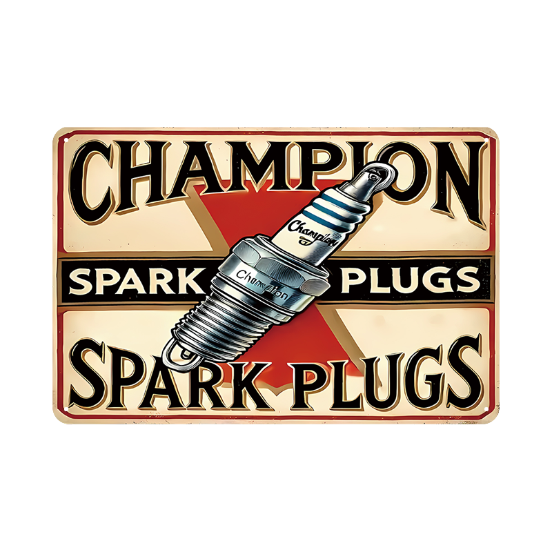チャンピオン スパークプラグ 車 ガレージ インテリア ブリキ看板
