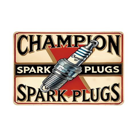 チャンピオン スパークプラグ 車 ガレージ インテリア ブリキ看板