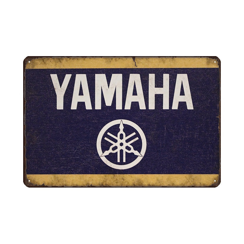 ヤマハ ブリキ看板 YAMAHA レトロ バイク ガレージ インテリア 壁飾り ビンテージ ディスプレイ