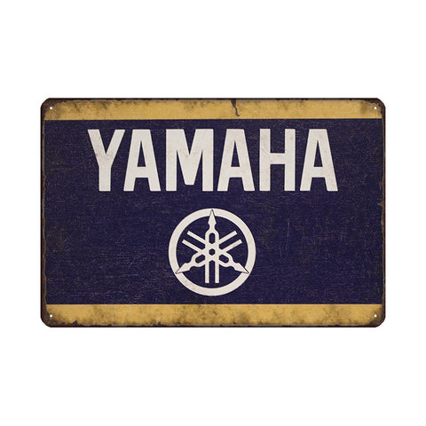 ヤマハ ブリキ看板 YAMAHA レトロ バイク ガレージ インテリア 壁飾り ビンテージ ディスプレイ