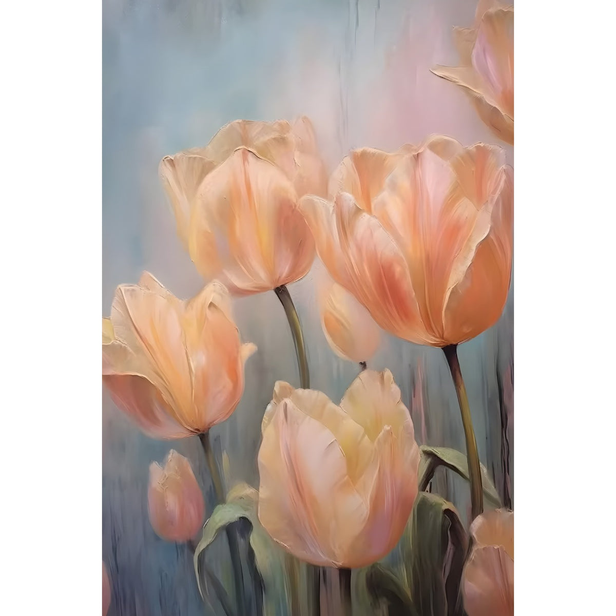 チューリップ ブリキ看板 フラワー 北欧風 アートポスター風 ナチュラル インテリア 壁飾り 雑貨