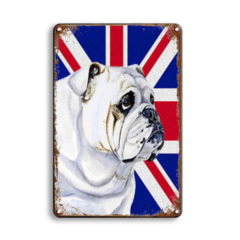 ブルドッグ ユニオンジャック 英国風 インテリア ブリキ看板