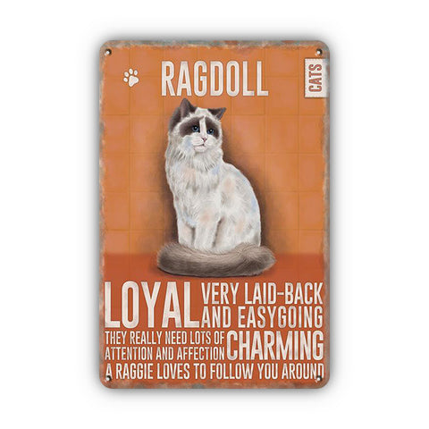 ラグドール 猫 キャット イラスト ブリキ看板