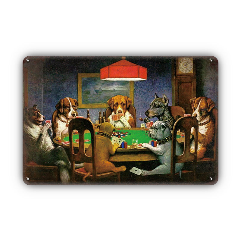 犬 ポーカー ブリキ看板 ビンテージ インテリア 雑貨