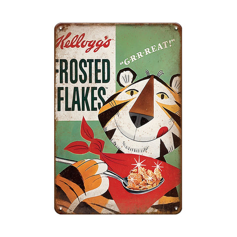 ケロッグ トニータイガー シリアル ビンテージ ブリキ看板 レトロ インテリア 雑貨