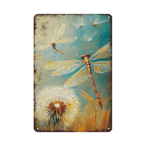トンボ アート 自然 デザイン ブリキ看板 ビンテージ インテリア 壁飾り コレクション