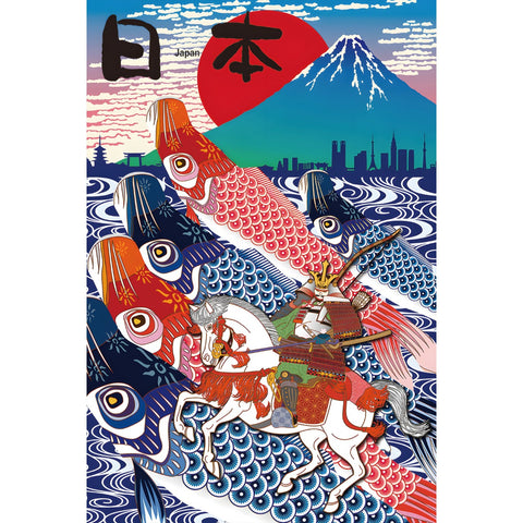 日本 ブリキ看板 富士山 侍 鯉のぼり レトロ 和風 アート インテリア 雑貨