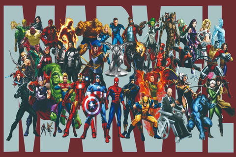 マーベル ブリキ看板 アベンジャーズ スパイダーマン アイアンマン キャプテンアメリカ ヒーロー集合