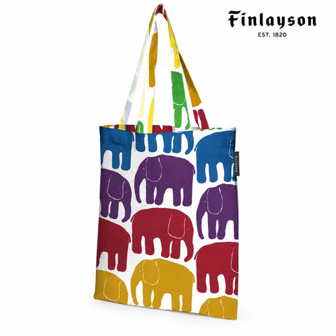 Finlayson ゾウさん柄 カラフル 手提げバック 41.5×36cm