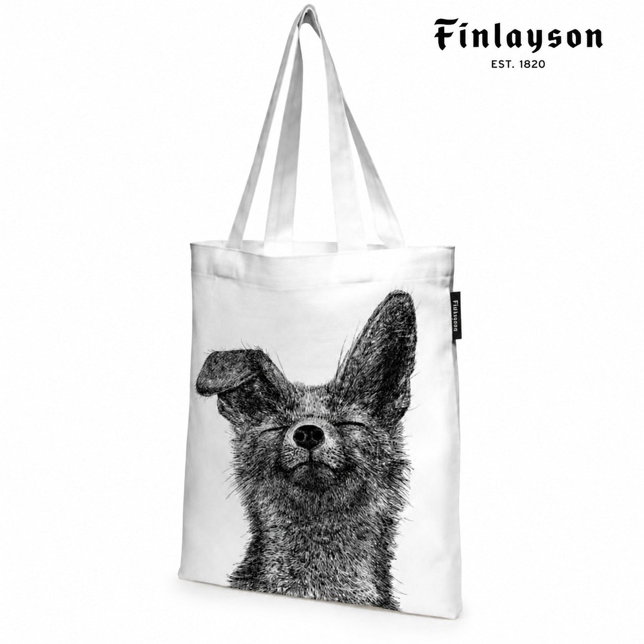 Finlayson きつね＆うさぎ柄 トートバック 41.5×36cm