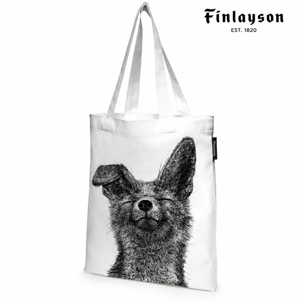 Finlayson きつね＆うさぎ柄 トートバック 41.5×36cm