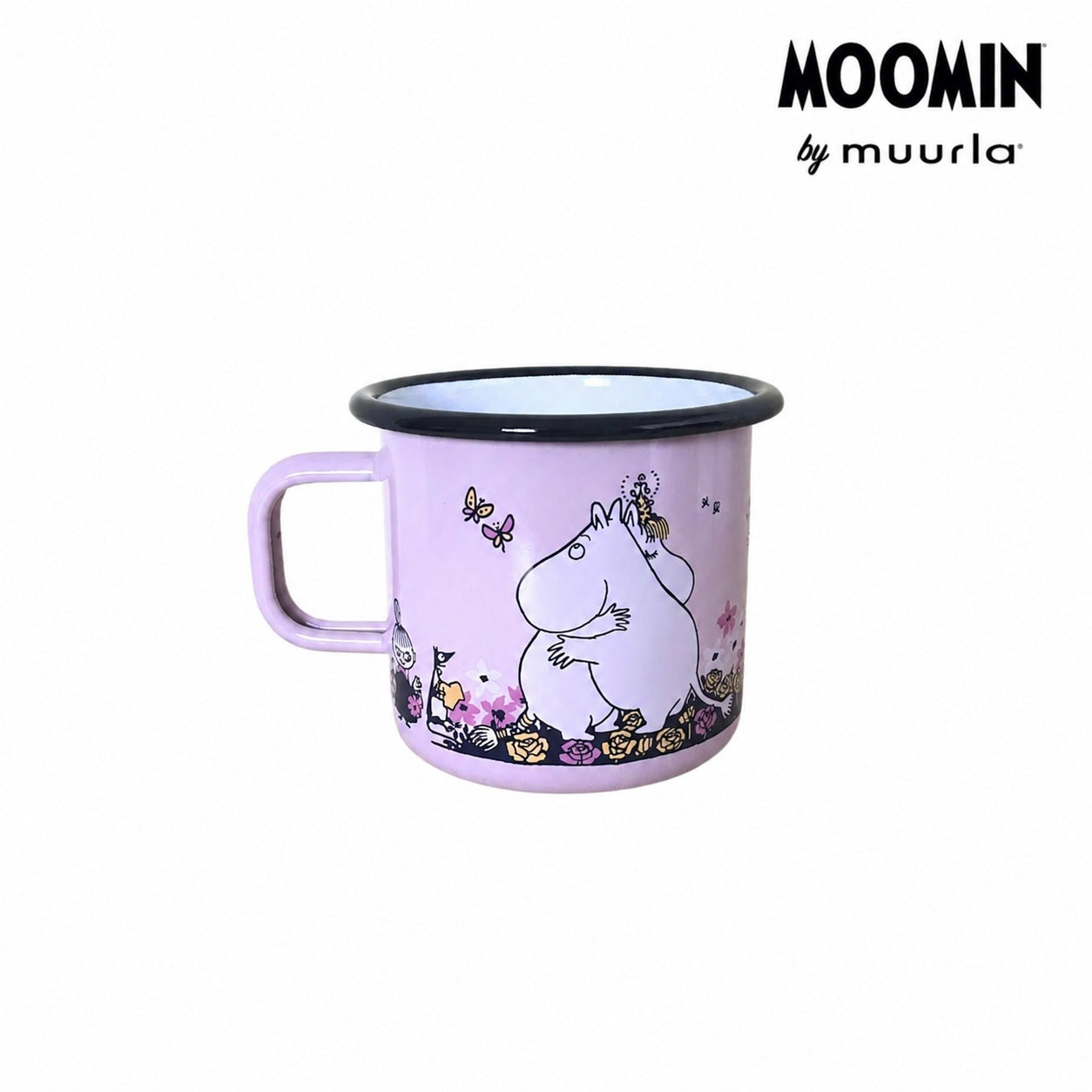 Muurla ムーミン 花畑 ホーローマグカップピンク 3.7dL (370mL)