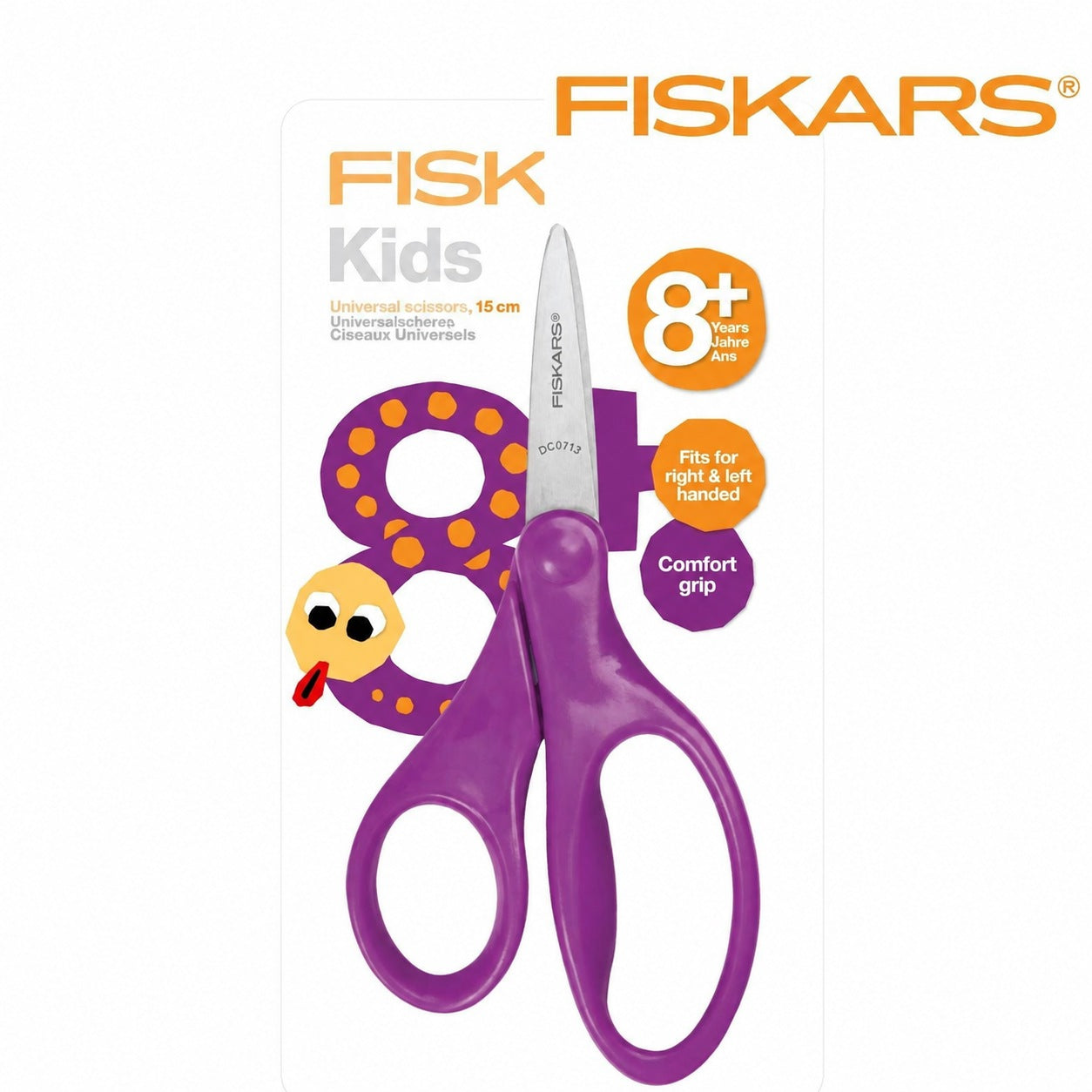 Fiskars キッズ用はさみ 紫 8＋17cm