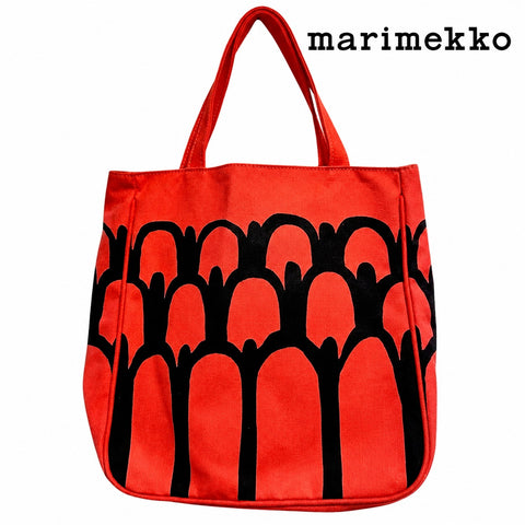激レア Marimekko ハンドバック レッド 34.5×36cm
