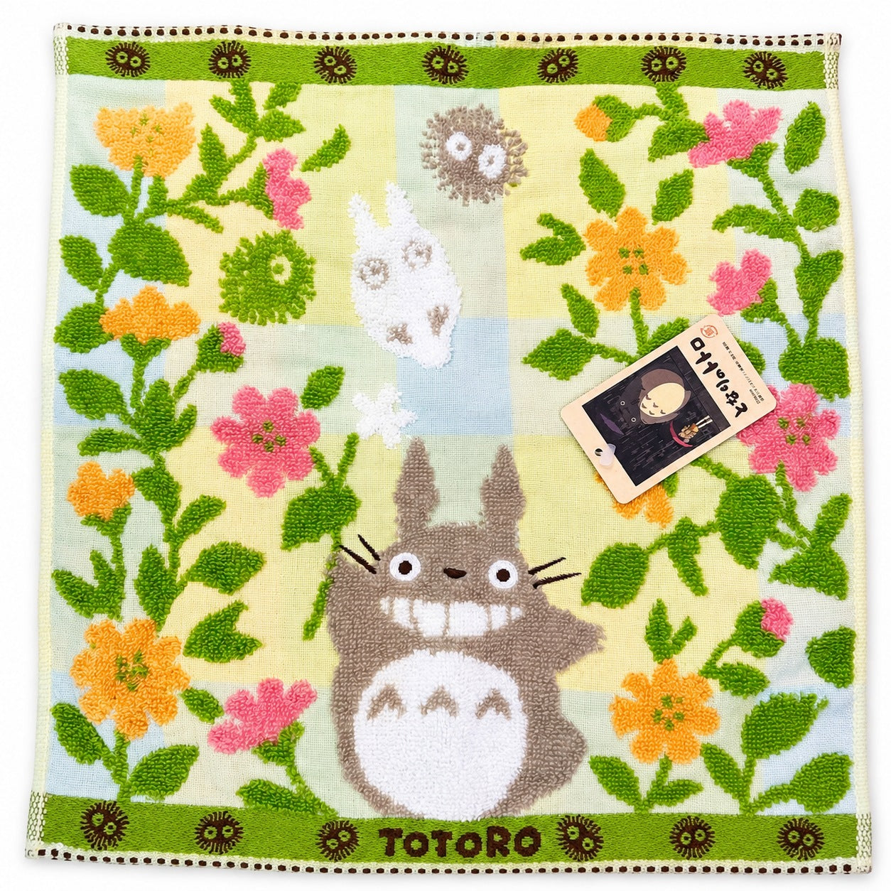 トトロ 花畑 タオルハンカチ 35×34cm