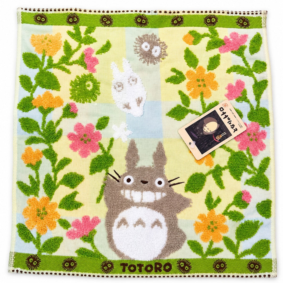 トトロ 花畑 タオルハンカチ 35×34cm