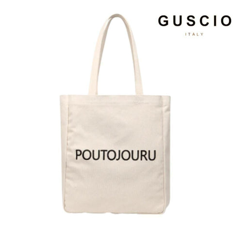 GUSCIO ポートジュール キャンバストートバック ホワイト 36cm