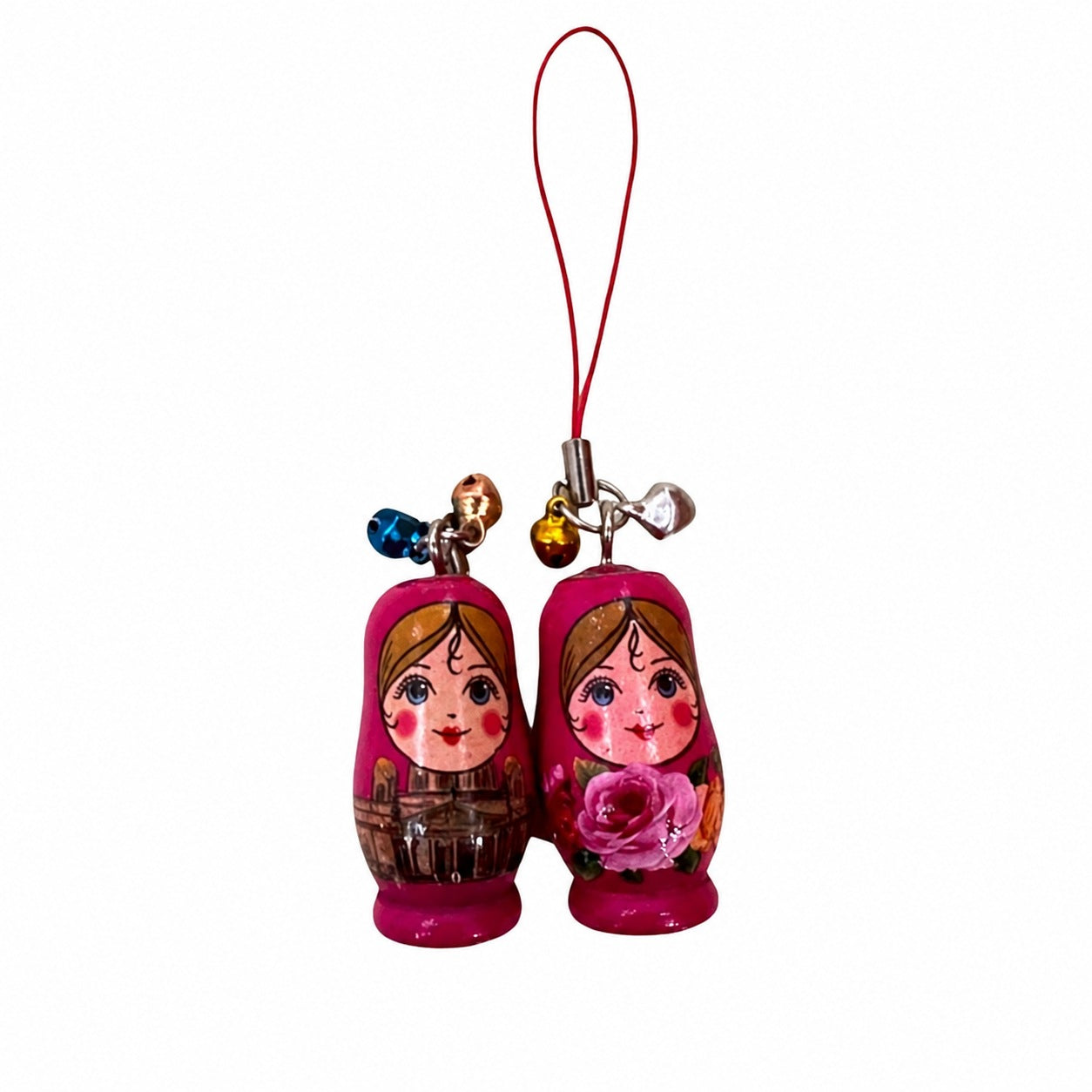 マトリョーシカ キーホルダー ムラサキ 2個セット 3.5cm