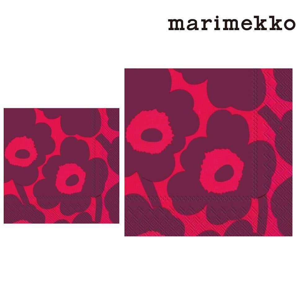 Marimekko ウニッコ レッド ペーパーナプキン 中 小 2個セット