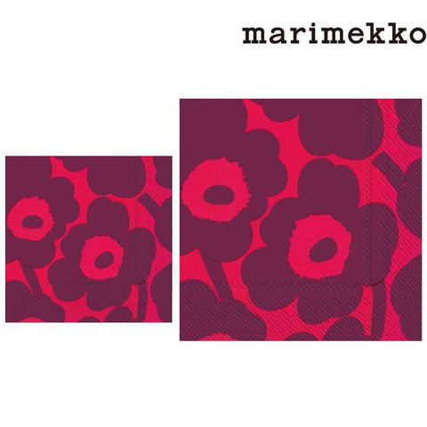 Marimekko ウニッコ レッド ペーパーナプキン 中 小 2個セット