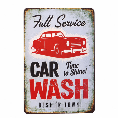 レトロ ブリキ看板 CAR WASH 20×30cm