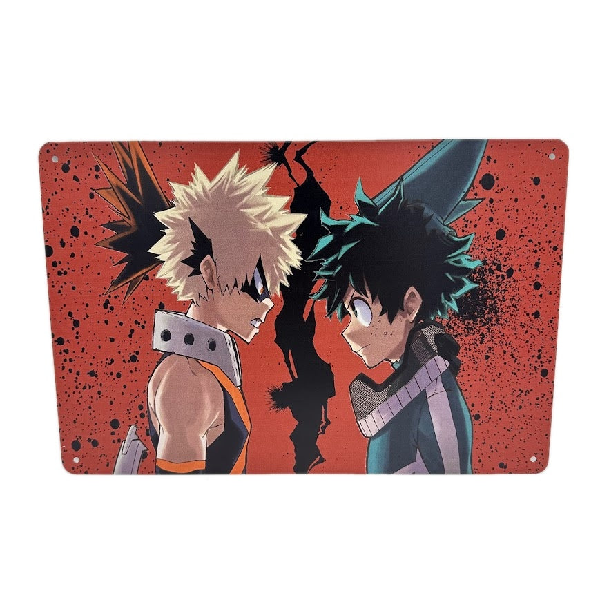 ブリキ 看板 僕のヒーローアカデミア 爆豪勝己 緑谷出久 アニメグッズ