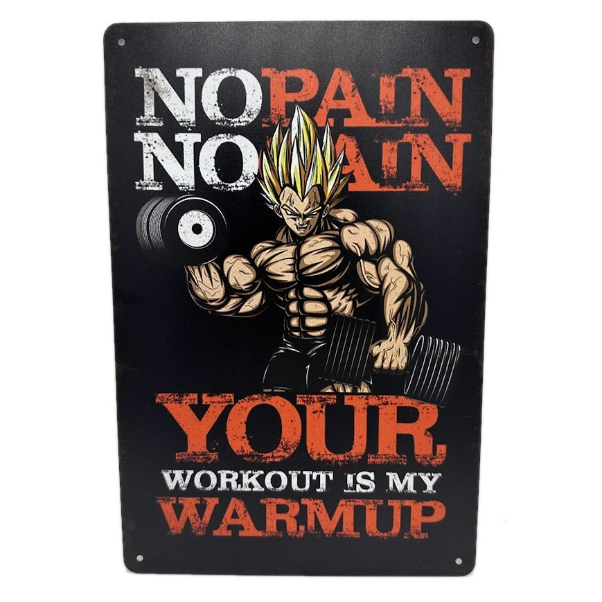 ベジータ レトロ ブリキ 看板 NO PAIN NO GAIN インテリア