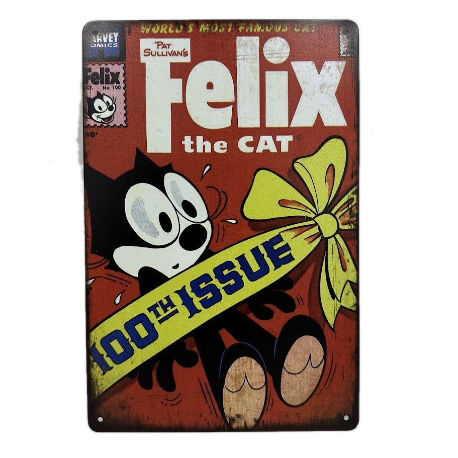 レトロ ブリキ 看板 フィリックス・ザ・キャット 100号記念
