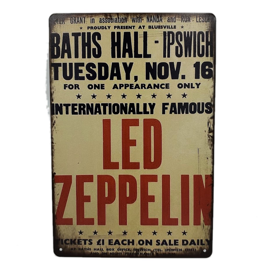 レトロ ブリキ看板 Led Zeppelin コンサートポスター