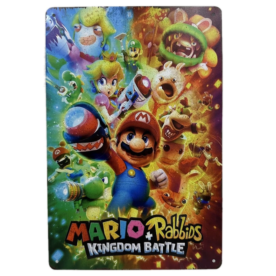 マリオ ラビッツ キングダムバトル ブリキ看板 ゲームインテリア レトロ