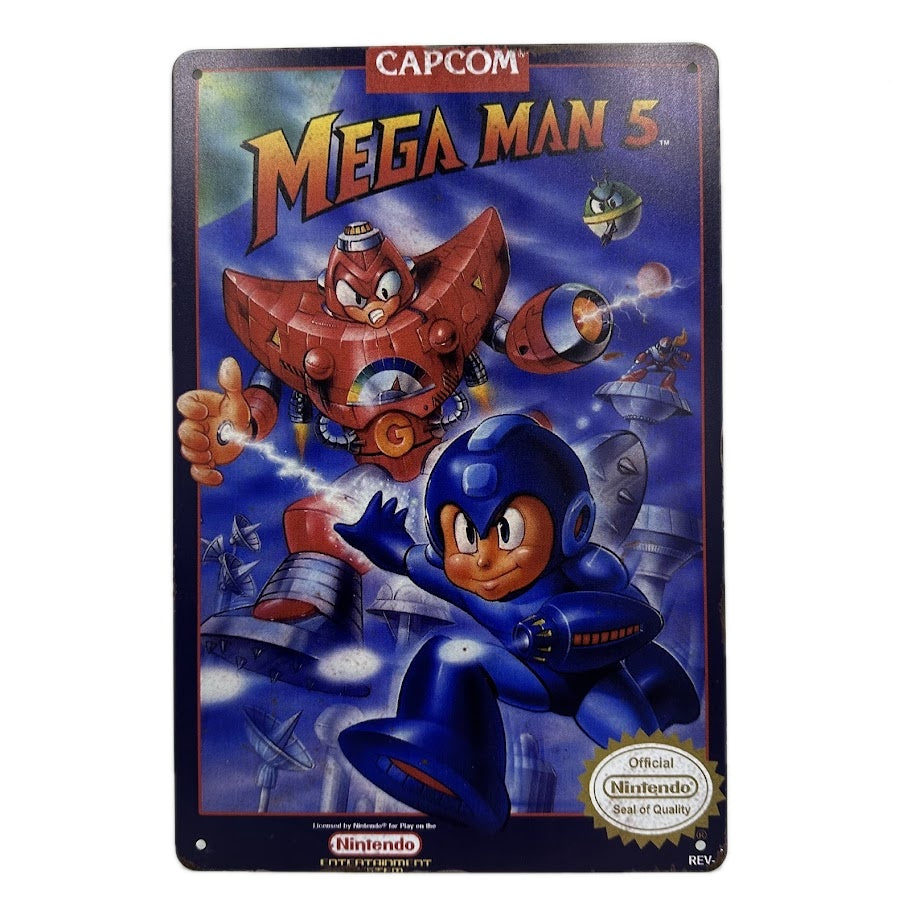メガマン5 ブリキ看板 レトロゲーム インテリア CAPCOM