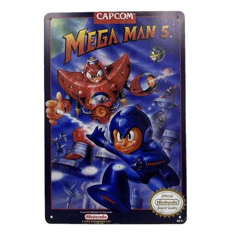 メガマン5 ブリキ看板 レトロゲーム インテリア CAPCOM