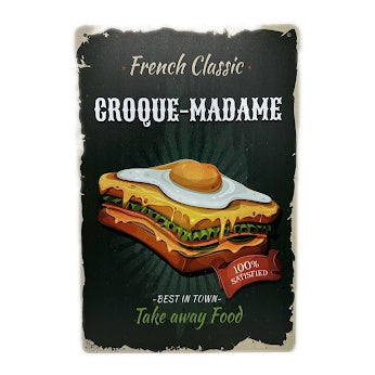 ブリキ看板 クロックマダム French Classicレトロ ビンテージ