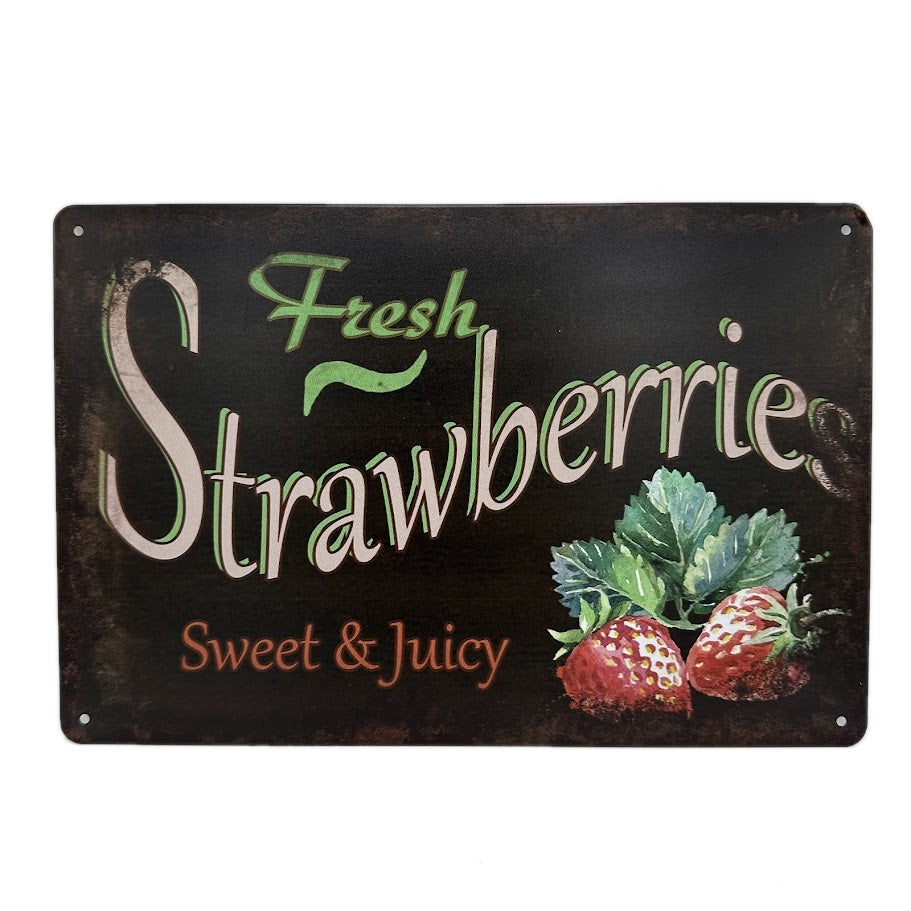 ブリキ看板 STRAWBERRIES レトロ インテリア ビンテージ