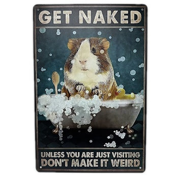 ブリキ看板 GET NAKED モルモット レトロ インテリア