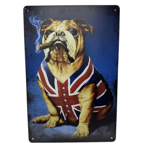 ブリキ看板 ブルドッグ レトロ イギリス インテリア おしゃれ