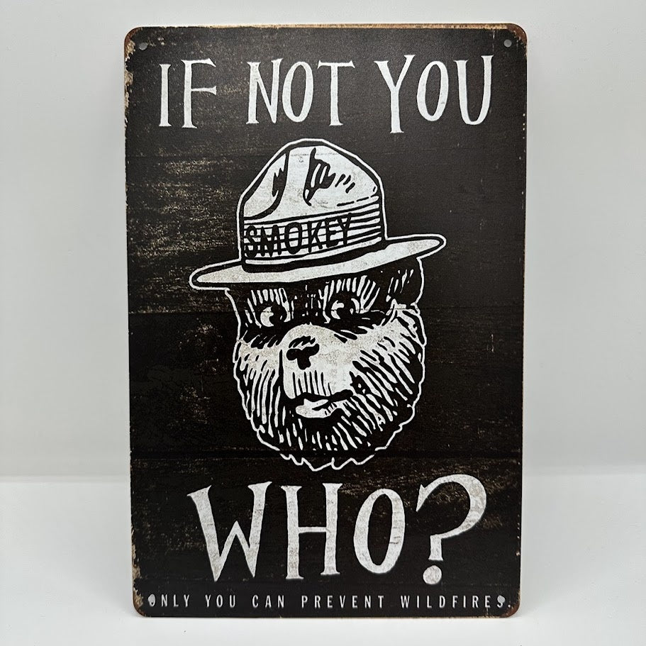 ブリキ看板 SMOKEY BEAR デザイン レトロ おしゃれ インテリア