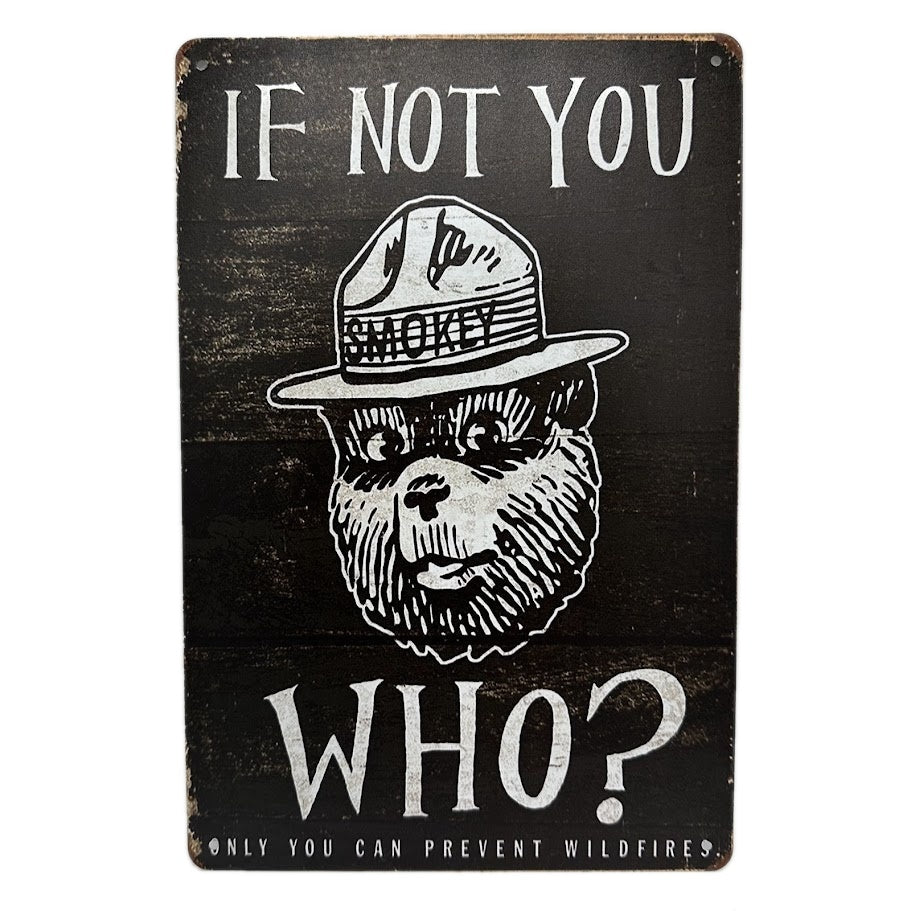 ブリキ看板 SMOKEY BEAR デザイン レトロ おしゃれ インテリア