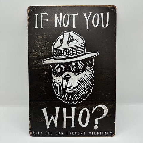 ブリキ看板 SMOKEY BEAR デザイン レトロ おしゃれ インテリア