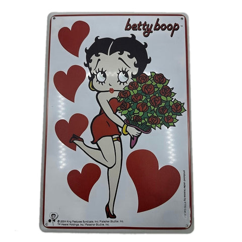 BettyBoop バラ ハート ブリキ 看板 レトロ インテリア