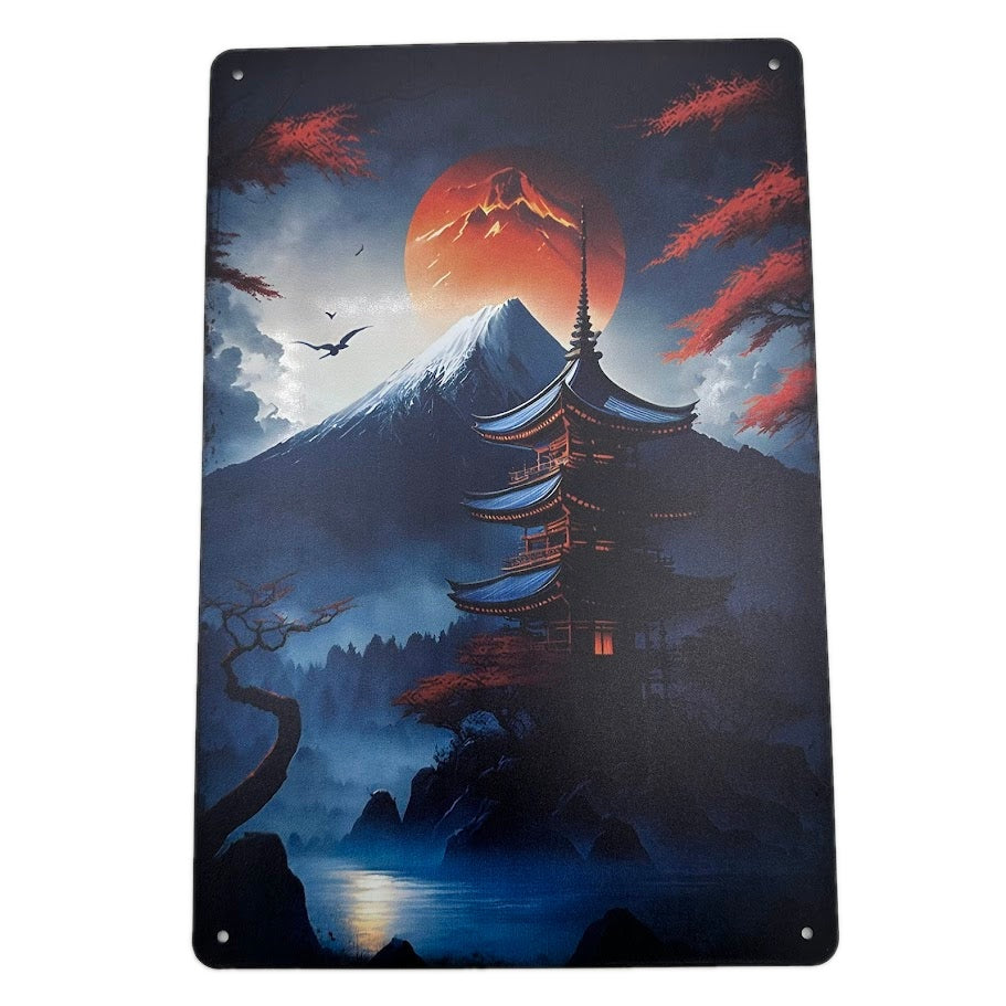 富士山 ブリキ 看板 レトロ 和モダン パゴダ インテリア