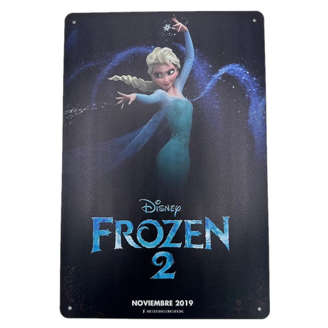 アナと雪の女王2 エルサ ブリキ看板 ディズニー インテリア ビンテージ風